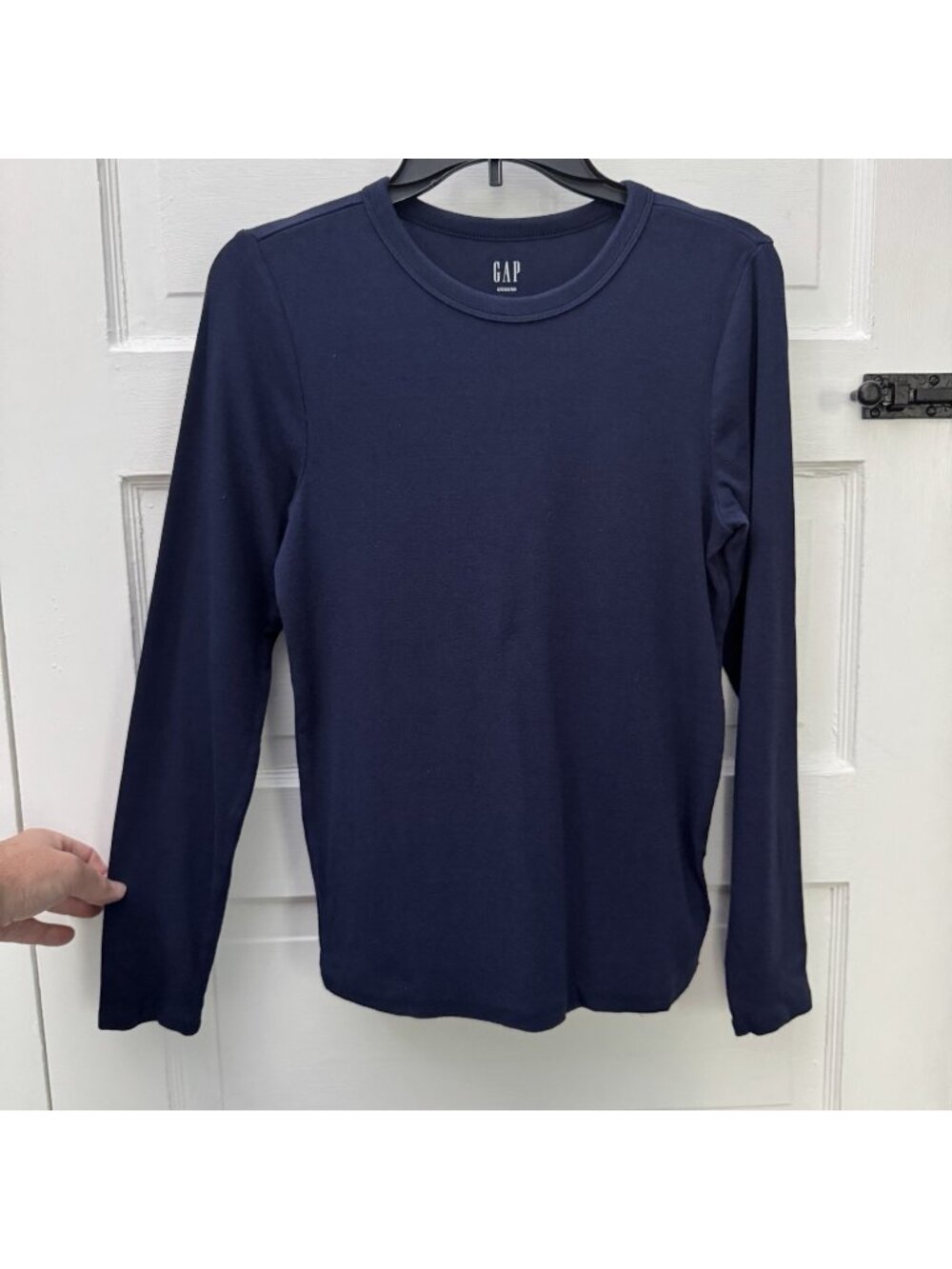 Gap Modern Women’s M Navy Blue Cotton Long Sleeve Crew Neck T-Shirt